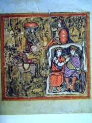 Vergilius Romanus (Vw) Aeneas and Dido in cave.jpg
