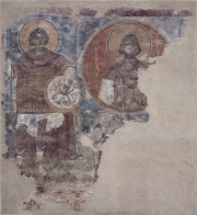 Fresk sw. orestesa, kosciol zasniecia w episkopi, przechowywany w byzantine muzeum w atenach, poczatek XIII.png