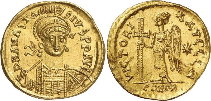 File:Anastasius I (A.D. 491-518), Gold Solidus.jpg
